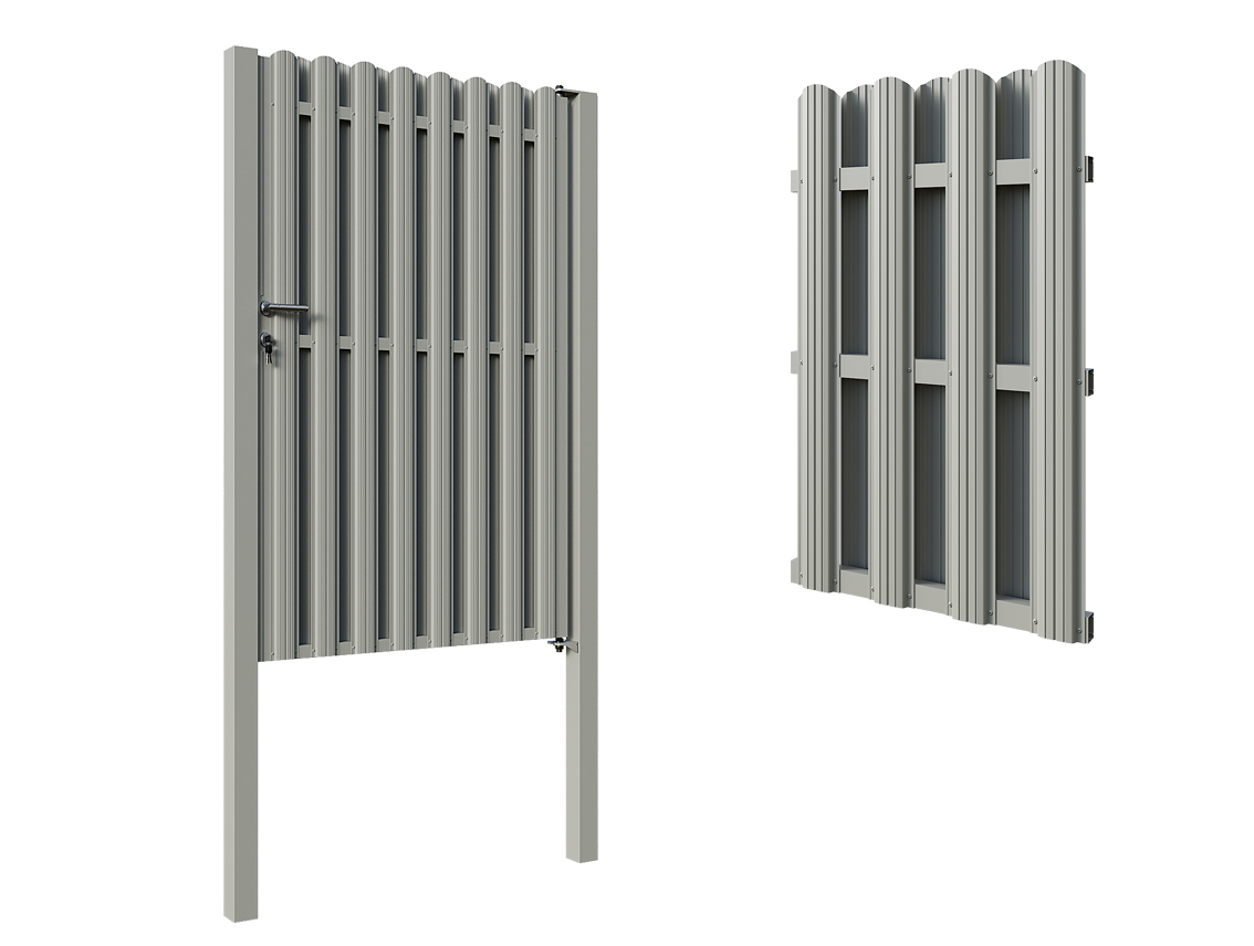 Picket Pedestrian Gate with Posts Stone Grey - 1830x1220 mm (6'x4')